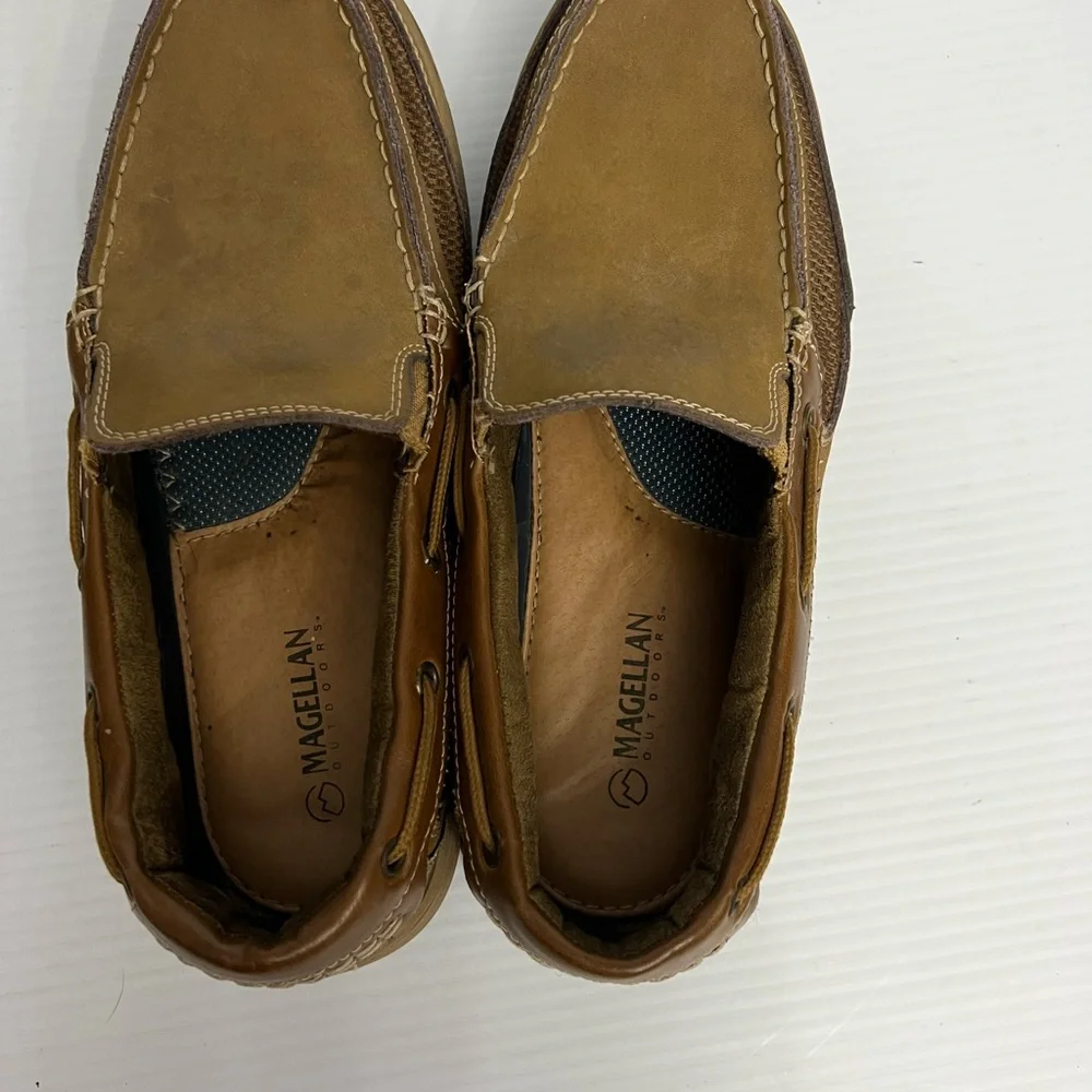 Magellan Outdoors Leather Boat Shoes Men's Size 8D Brown
